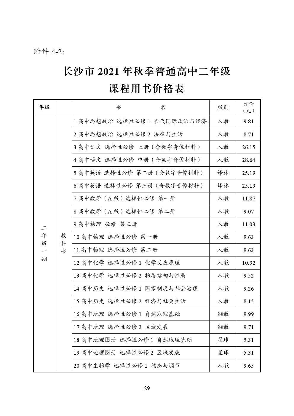 长沙耀华高中学费标准表 长沙2021秋季中小学收费标准出台