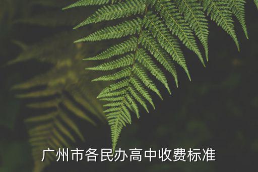 广州市各民办高中收费标准